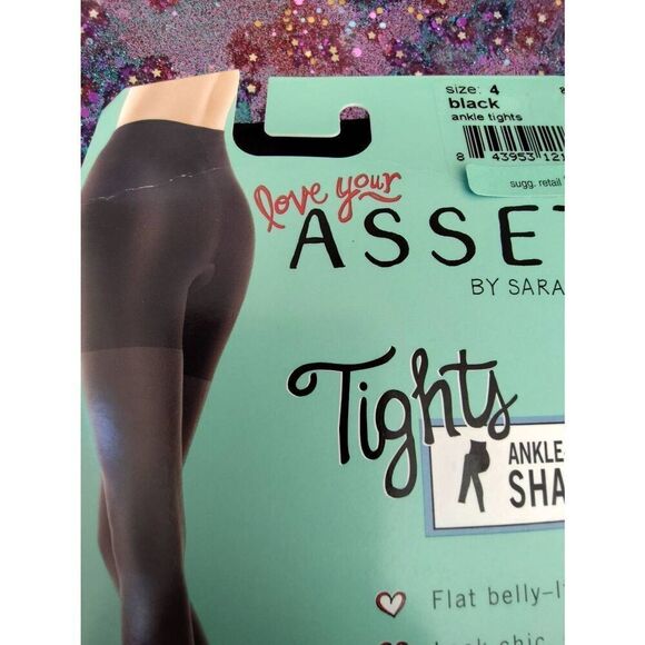 ASSETS BY SARA BLAKELY SPANX BLACK ANKLE LENGTH SHAPING TIGHTS SIZE 4 - Picture 1 of 8
